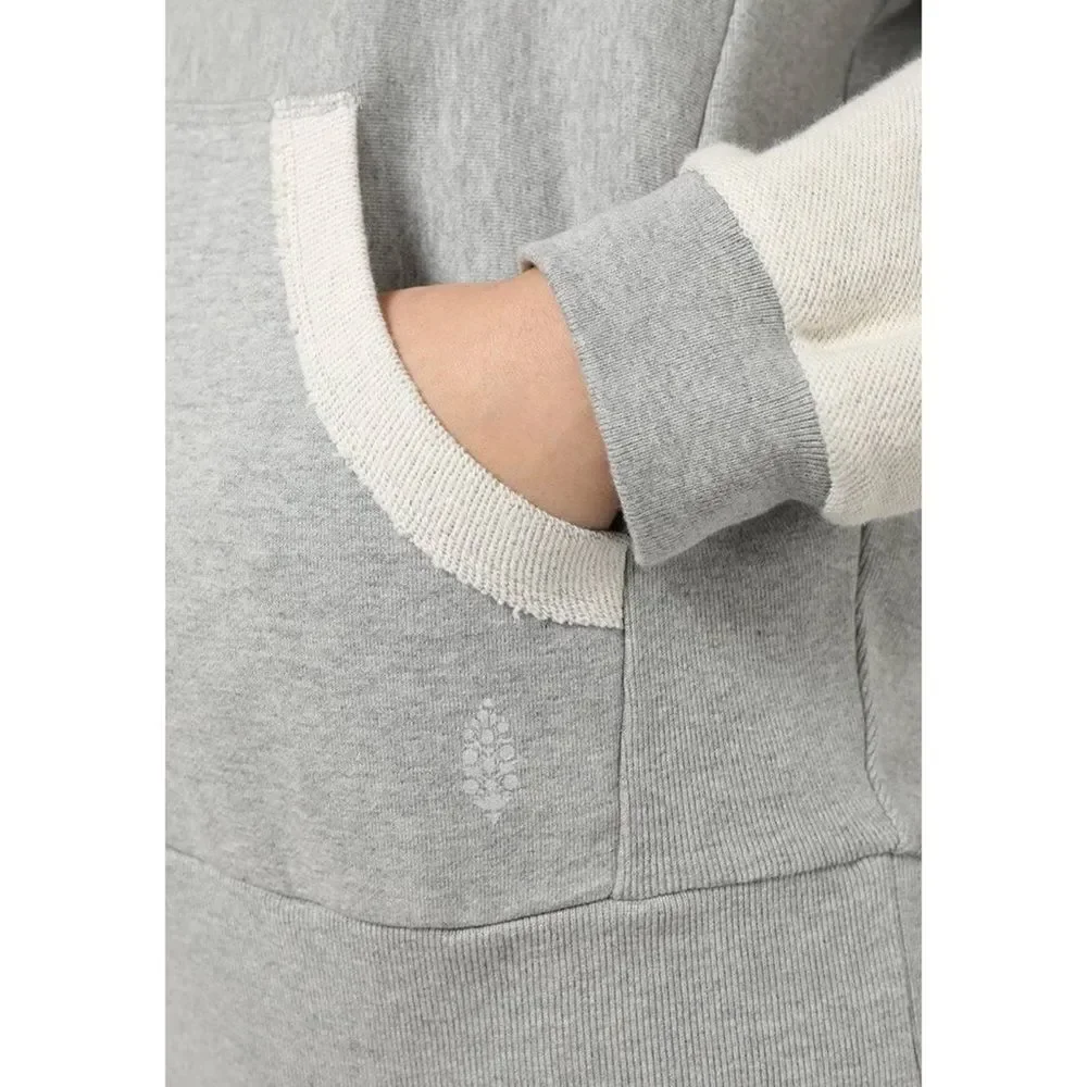 Free People Movement Womens XS Hawking Hoodie Gray Oversized Pullover Sweatshirt